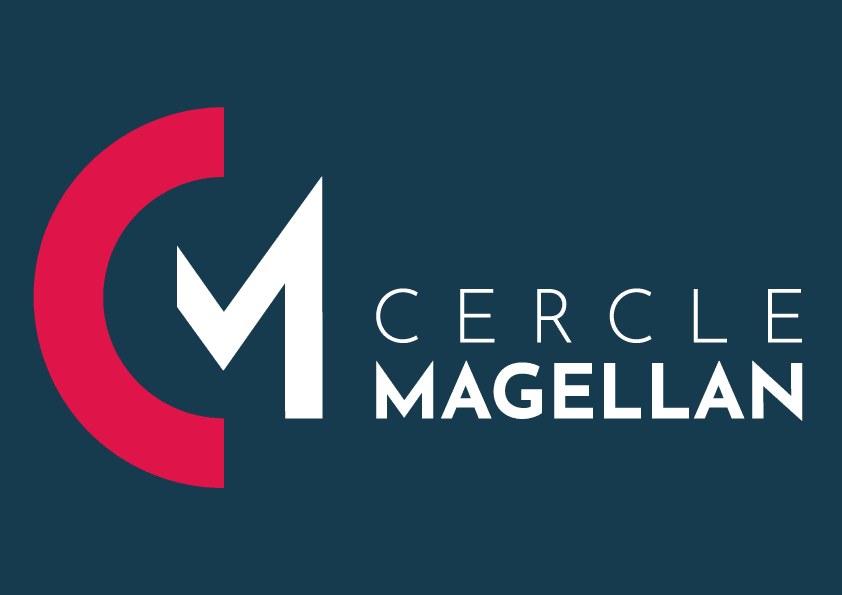 Cercle Magellan logo institutionnel pour fond colore fond bleu